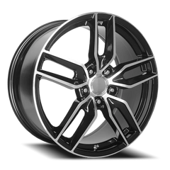 Performance Replica PR160 GBM 18x9.5 +56 5x120.65mm 70.3mm Gloss Black Machined Spokes