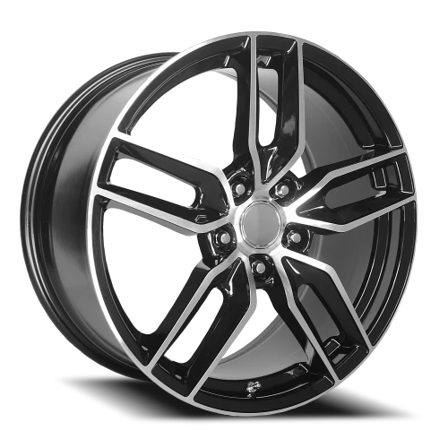 Performance Replica PR160 GBM 18x8.5 +56 5x120.65mm 70.3mm Gloss Black Machined Spokes