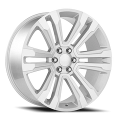 Factory Reproductions FR 72 2017 GMC Denali Replica SL 26x10 +30 6x139.7mm 78.1mm Gloss Silver Machined Face