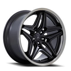 Asanti Black Label ABL-46 Duke SB 22x9 +15 5x115mm 72.56mm Satin Black Double Dark Tint Lip