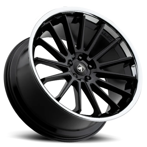 Asanti Black Label Beta ABL24 BK 20x9 +15 5x115mm 72.6mm Gloss Black Chrome Lip
