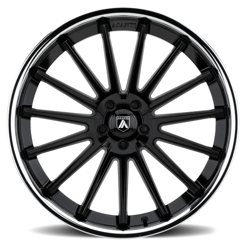Asanti Black Label Beta ABL24 BK 20x10.5 +38 5x114.3mm 72.6mm Gloss Black Chrome Lip