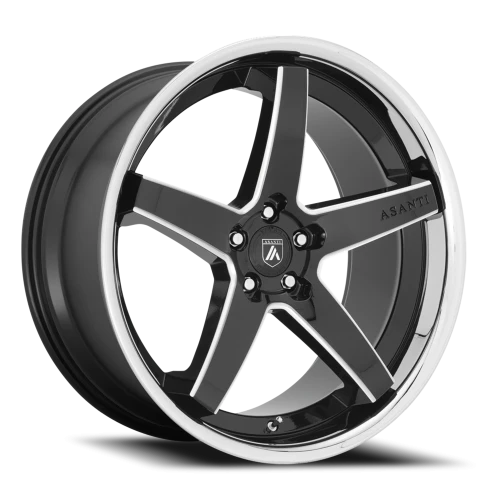 Asanti Black Label Regal ABL31 GB 22x10.5 +35 5x120mm 74.1mm Gloss Black Milled-Chrome Lip