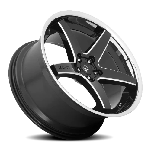 Asanti Black Label Regal ABL31 GB 20x10.5 +38 5x114.3mm 72.6mm Gloss Black Milled-Chrome Lip