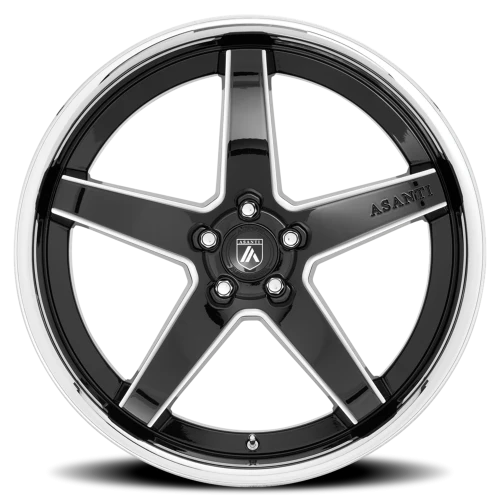 Asanti Black Label Regal ABL31 GB 22x9 +32 5x114.3mm 72.6mm Gloss Black Milled-Chrome Lip