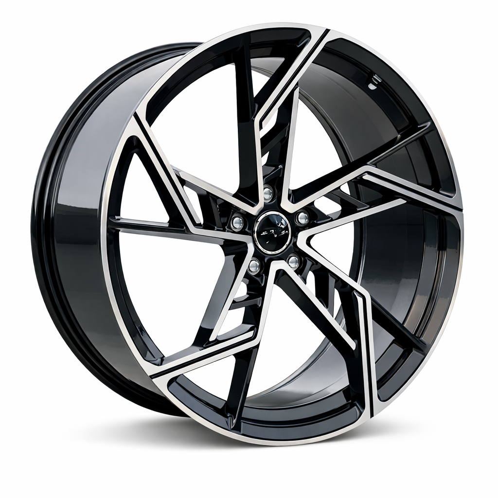 Audi AD 172 20x9 5x112 et30 66.5 GLOSS BLACK MACHINE