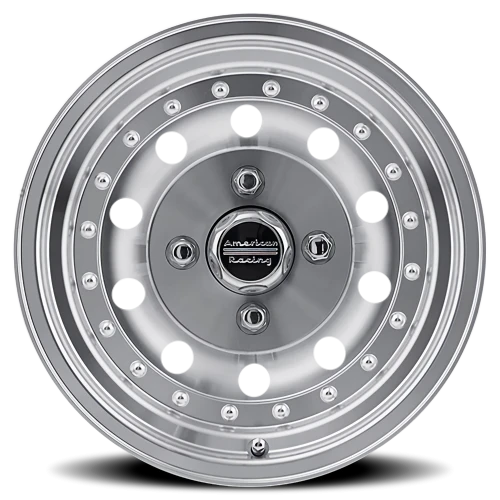 American Racing Outlaw II AR62 SL 14x7 +0 4x114.3mm 75.5mm Machined Silver Clear Coat