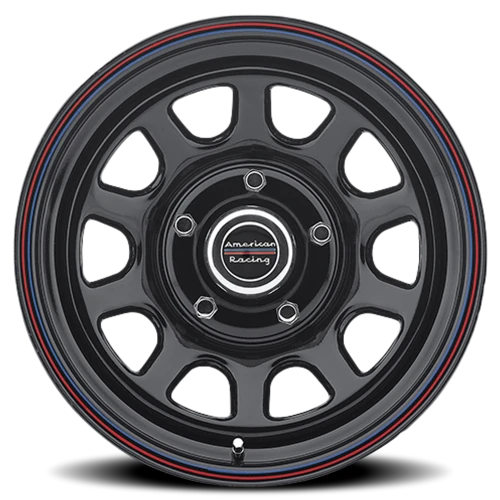American Racing AR767 15x10 -38 5x127mm 78.3mm Gloss Black Stripes