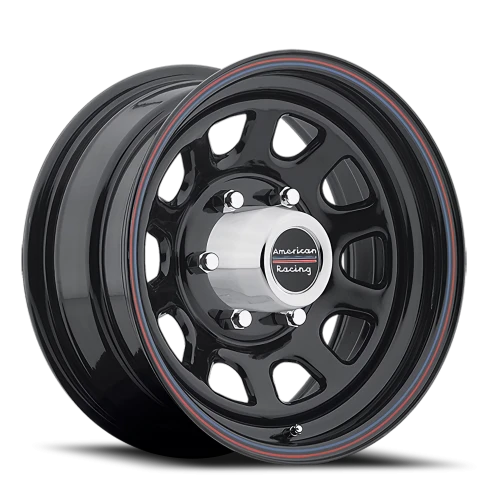 American Racing AR767 16x8 +12 6x139.7mm 108mm Gloss Black Stripes