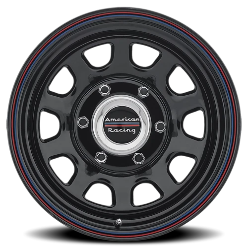American Racing AR767 15x8 -12 6x139.7mm 108mm Gloss Black Stripes