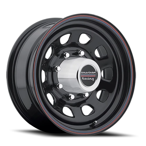 American Racing AR767 16x8 +12 8x165.1mm 130.81mm Gloss Black Stripes