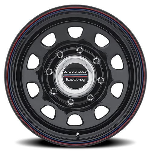 American Racing AR767 16x7 +0 8x165.1mm 130.81mm Gloss Black Stripes