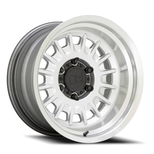 Black Rhino Aliso SL 18x9 +12 5x150mm 110.1mm Gloss Silver Mirror Cut Face-Mirror Cut Lip