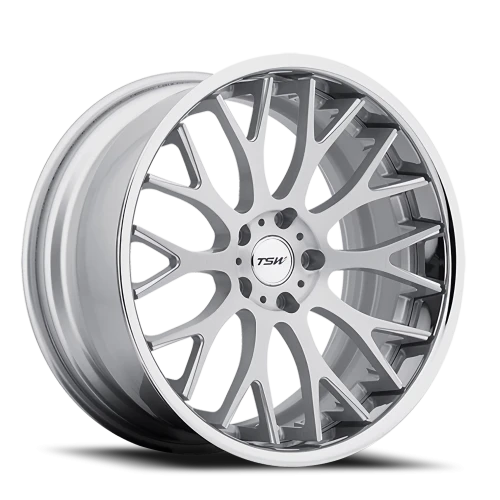 TSW Amaroo SL 19x10.5 +27 5x114.3mm 72mm Silver Brushed Face-Chrome Lip