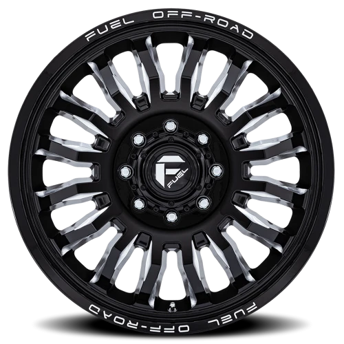 Fuel Arc Dually D868 22x8.25 +104 8x165.1mm 117mm Gloss Black Milled