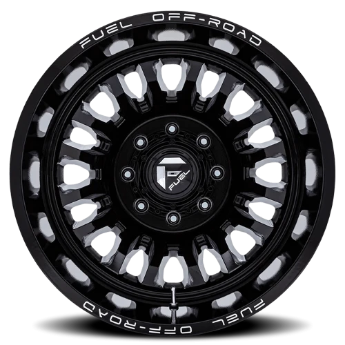 Fuel Arc Dually D868 22x8.25 -227 8x200mm 142mm Gloss Black Milled