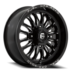 Fuel Arc UTV D821 18x7 +13 4x137mm 110.1mm Gloss Black Milled