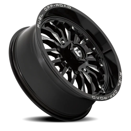 Fuel Arc UTV D821 20x7 +13 4x137mm 110.1mm Gloss Black Milled