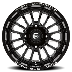 Fuel Arc UTV D821 22x7 +13 4x137mm 110.1mm Gloss Black Milled