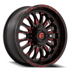 Fuel Arc UTV D822 18x7 +13 4x156mm 132mm Gloss Black Milled Red