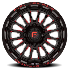 Fuel Arc UTV D822 24x7 +13 4x137mm 110.1mm Gloss Black Milled Red