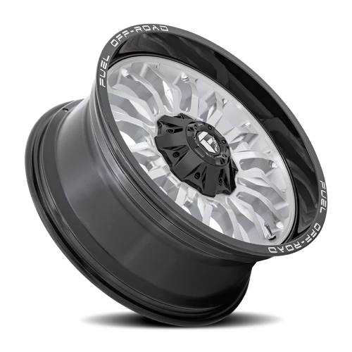 Fuel Arc D798 20x10 -18 8x180mm 124.2mm Silver Brushed Face-Milled Black Lip