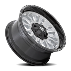 Fuel Arc D798 20x9 +1 8x165.1mm 125.1mm Silver Brushed Face-Milled Black Lip