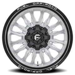 Fuel Arc D798 20x9 +1 8x170mm 125.1mm Silver Brushed Face-Milled Black Lip
