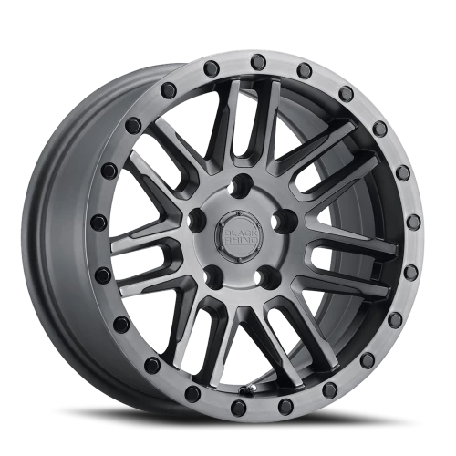 Black Rhino Arches GM 18x8 +30 5x114.3mm 76.1mm Brushed Gunmetal Black Lip Edge-Black Bolts