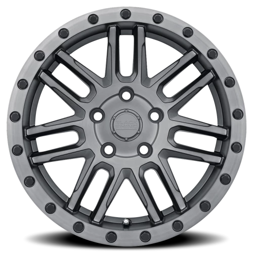 Black Rhino Arches GM 20x9.5 -18 5x127mm 71.5mm Brushed Gunmetal Black Lip Edge-Black Bolts