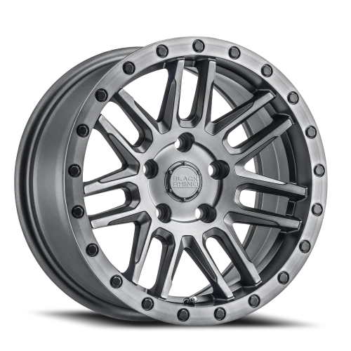 Black Rhino Arches GM 18x9.5 +12 6x114.3mm 76.1mm Brushed Gunmetal Black Lip Edge-Black Bolts