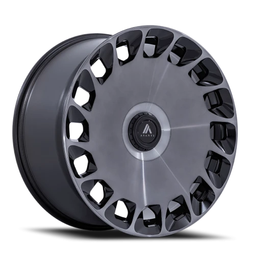 Asanti Black Label Aristocrat ABL-45 BT 20x9 +27 5x112mm 74.1mm Gloss Black Machined Face-Double Dark Tint
