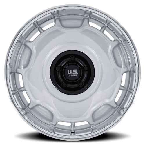 US Mags Arlington UC146SD 20x10 +6 6x139.7mm 106.1mm Silver Matte Black Center-DC Lip