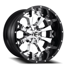 Fuel Assault D246 22x10 -13 8x165.1mm 125.1mm Chrome  Gloss Black Lip