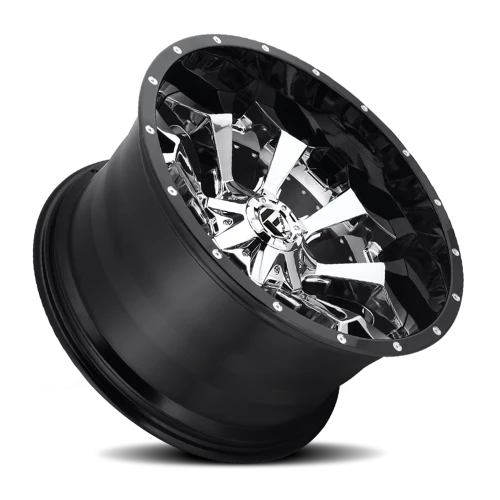 Fuel Assault D246 22x12 -44 6x135mm 106.1mm Chrome  Gloss Black Lip