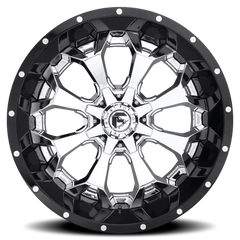 Fuel Assault D246 22x10 -13 8x165.1mm 125.1mm Chrome  Gloss Black Lip
