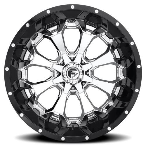 Fuel Assault D246 20x12 -43 8x170mm 125.1mm Chrome  Gloss Black Lip