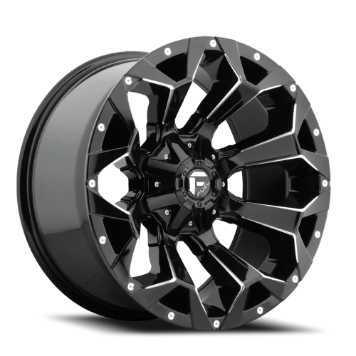 Fuel Assault D576 17x9 +2 6x135mm 106.1mm Gloss Black Milled