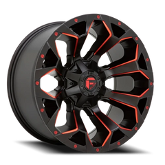 Fuel Assault D787 20x9 +20 8x165.1mm 125.1mm Matte Black Milled-Red Tint