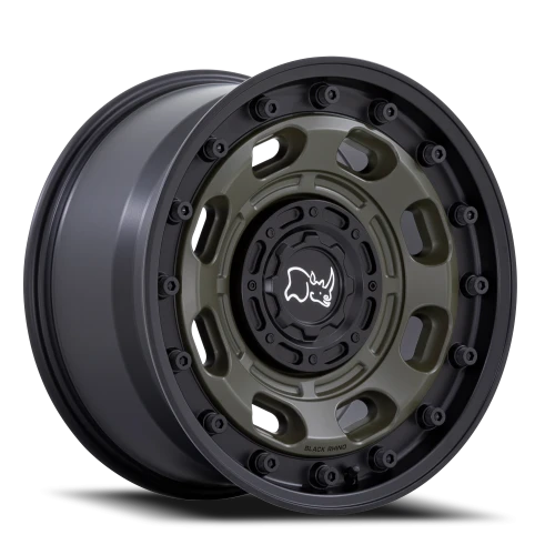 Black Rhino Atlas ODG 17x8.5 -10 5x127mm 78.1mm Olive Drab Green Black Lip