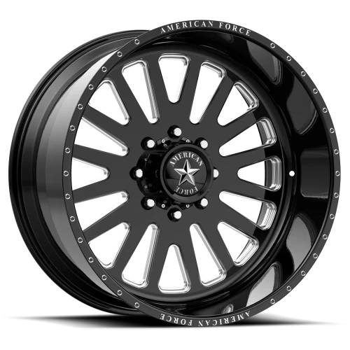 American Force F20 Atom SS GBM 24x12 -40 8x180mm 124.1mm Gloss Black Machined