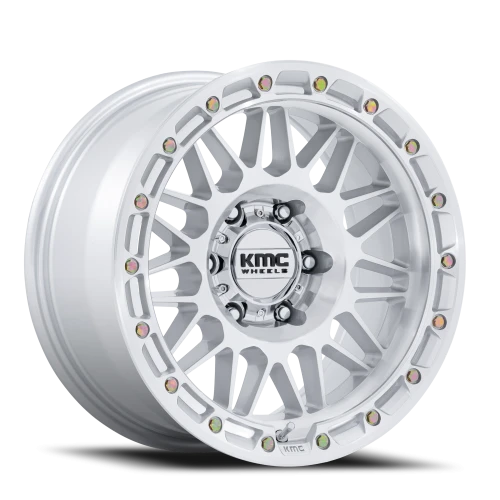 KMC Attack KM555SD 17x8.5 +25 6x114.3mm 66.06mm Gloss Silver Machined Face