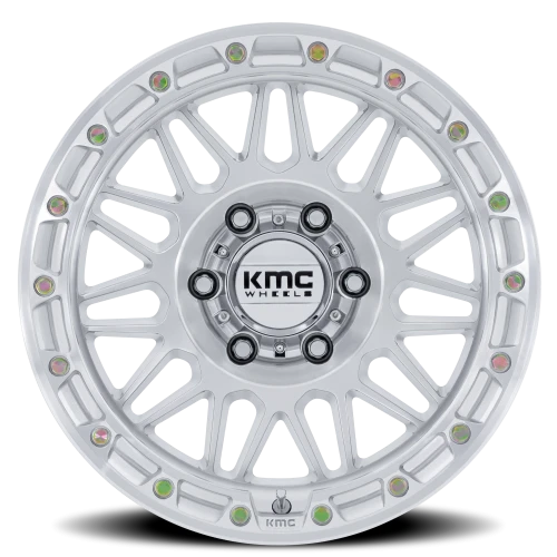 KMC Attack KM555SD 17x8.5 +0 6x139.7mm 106.1mm Gloss Silver Machined Face