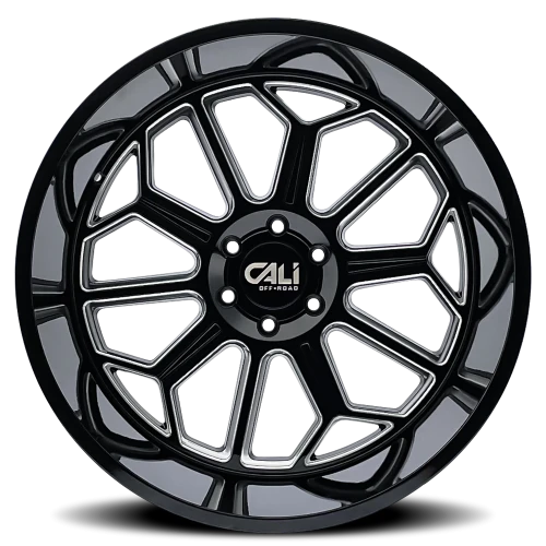 Cali Offroad Auburn 9117 BM 22x12 -51 6x135mm 87.1mm Gloss Black Milled