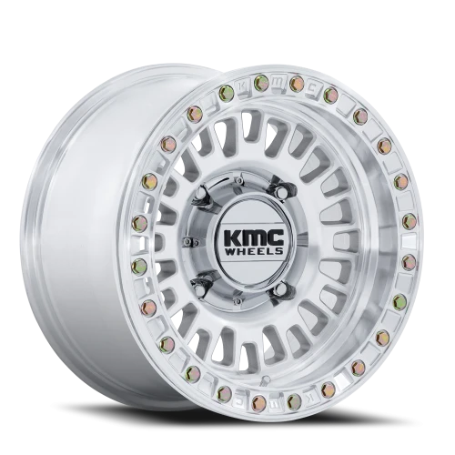 KMC Aztec Beadlock UTV KS242DX 15x8 +0 4x137mm 96mm Machined Silver