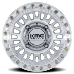 KMC Aztec Beadlock UTV KS242DX 15x10 +0 6x139.7mm 100.3mm Machined Silver