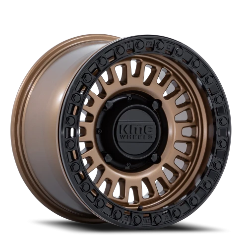 KMC Aztec Beadlock UTV KS242ZB 15x10 +0 6x139.7mm 100.3mm Matte Bronze Gloss Black Ring