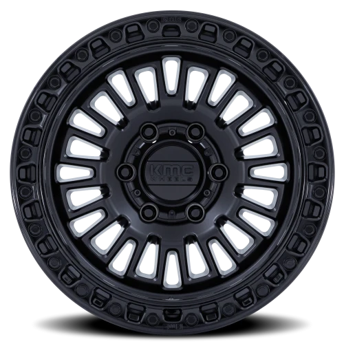 KMC Aztec KM554 MB 17x8.5 +0 6x135mm 87.1mm Matte Black Gloss Black Lip