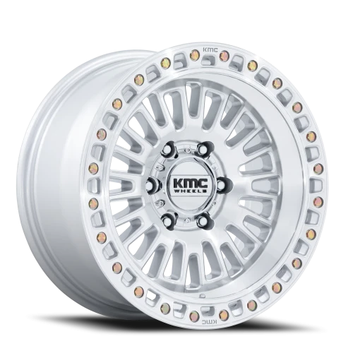 KMC Aztec KM554 S 17x8.5 +0 5x127mm 71.5mm Gloss Silver Machined Face