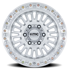 KMC Aztec KM554 S 17x8.5 +0 6x139.7mm 106.1mm Gloss Silver Machined Face
